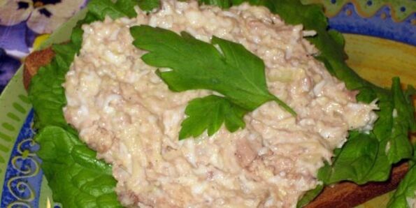 Cod liver salad for the Dukan diet